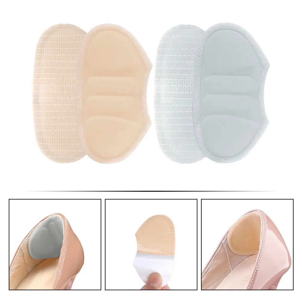 

2 Pairs Skin Gray Thick Anti-wear Stickers Half Size Pad Heel Protectors Comfort Pads Liners Women Shoe Guards Foot Supplies