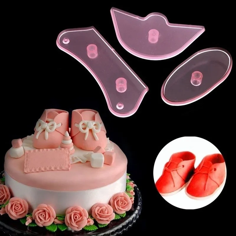 

Cake Cutter 1 Set Baby Birthday Shoes Bootee Cookie Cake Fondant Decorating Plastic Cutter Mold Baking Pastry Fondant Tools