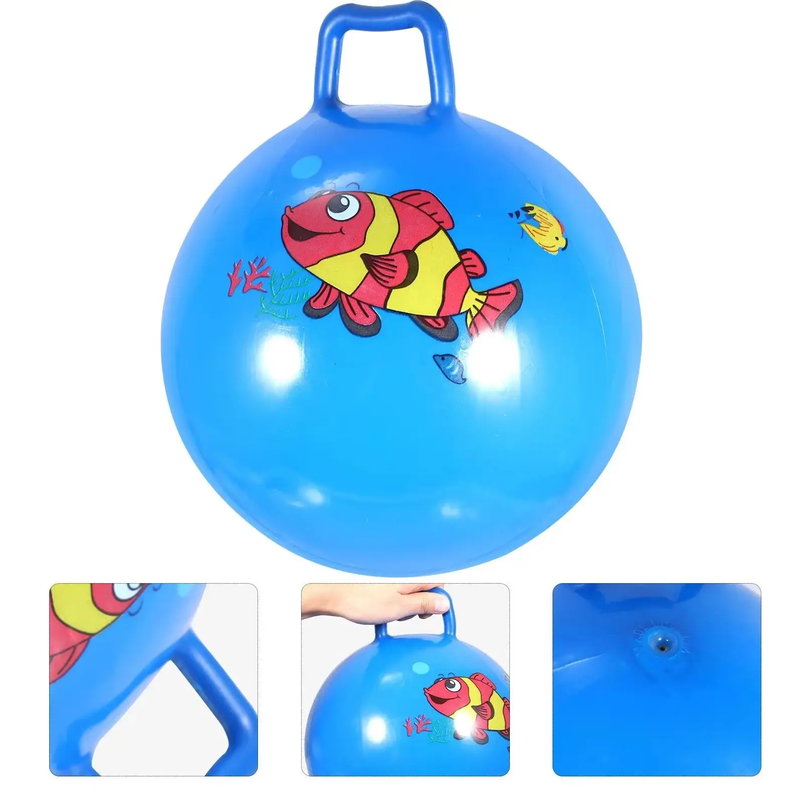 Kids Bouncyhopper Inflatable Handle Horse Bouncing Toy Fun Stress Relief Gift Cartoon Bouncing Ball Beach Swimming Pool Toys ﻿