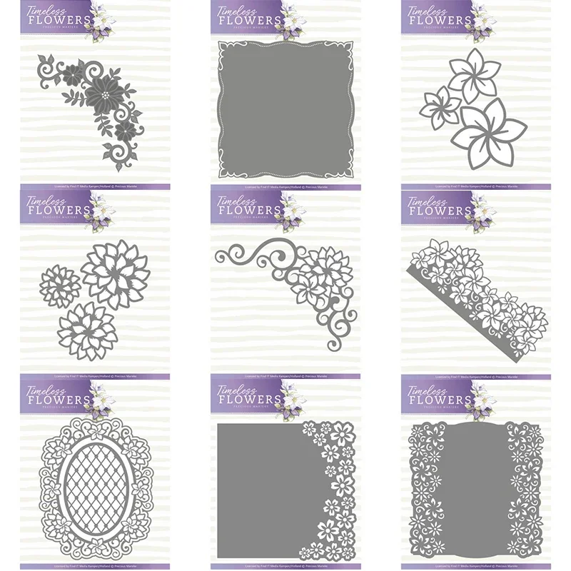 1pc Piggy Craft metal cutting dies cut die mold Flower border frame Scrapbook paper craft mold blade punch stencils dies