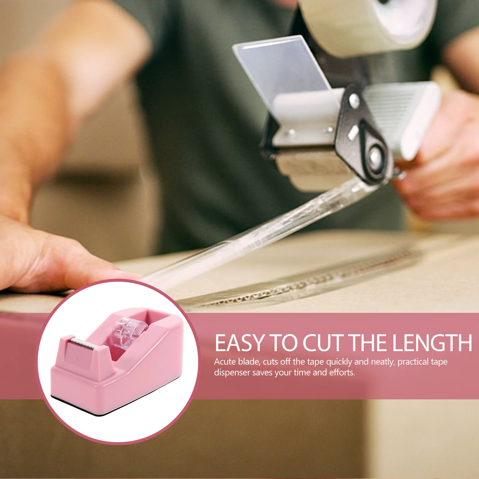 

Macaron Color Small Tape Dispenser Pink Cute Office Supplies Tape Adhesive Packaging Tool For Home Use Easy Storage