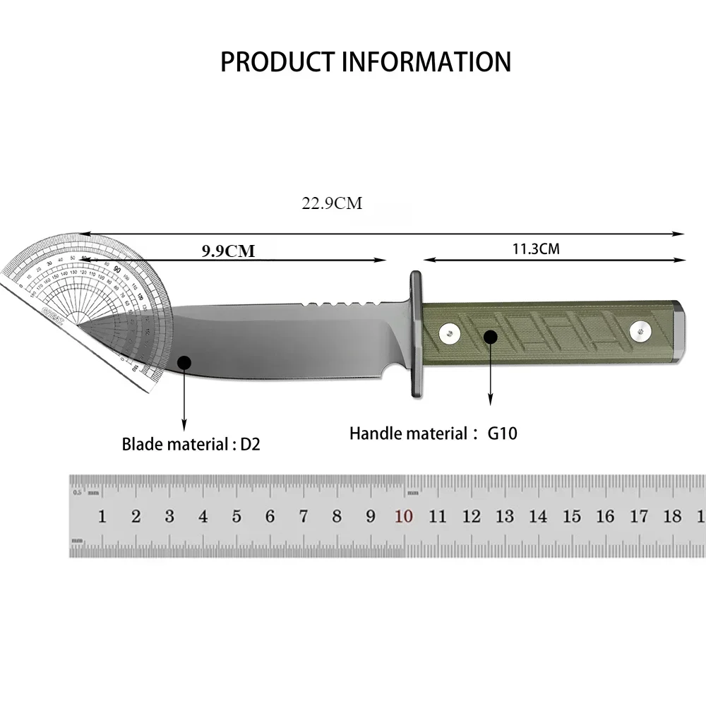 Z/T 0006 Outdoor multi-purpose camping survival rescue hunting tool Military fixed blade G10 Bushcraft EDC straight knife