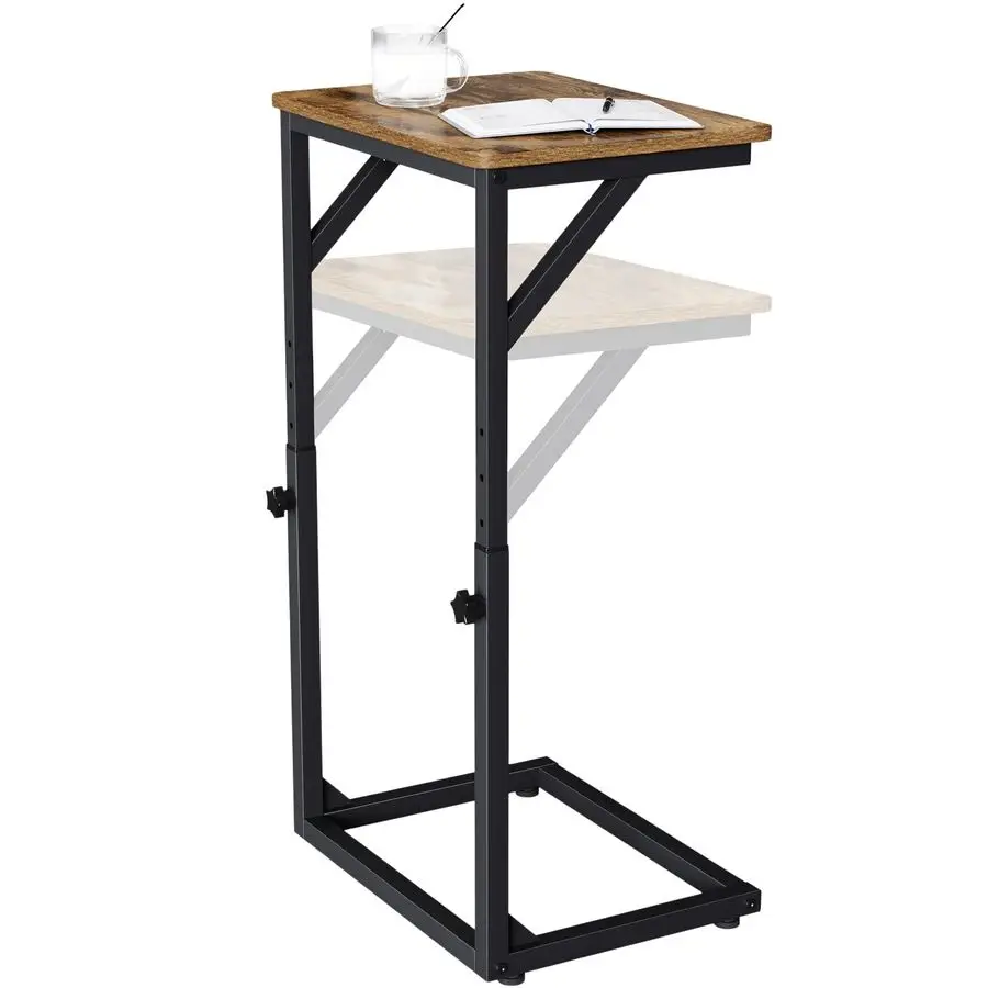 

Приставной столик C-образной формы, маленький приставной столик для дивана, столик-поднос для телевизора для гостиной, спальни, прикроватный столик ETZABRW1