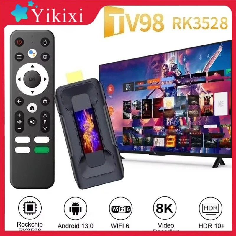 TV98 RK3528 TV Stick Android 13.0 Fire Stick Ultra HD 8K TF Card USB 3.0 2GB 16GB 2.4G&5G Wifi Voice Remote Network Media Player #2
