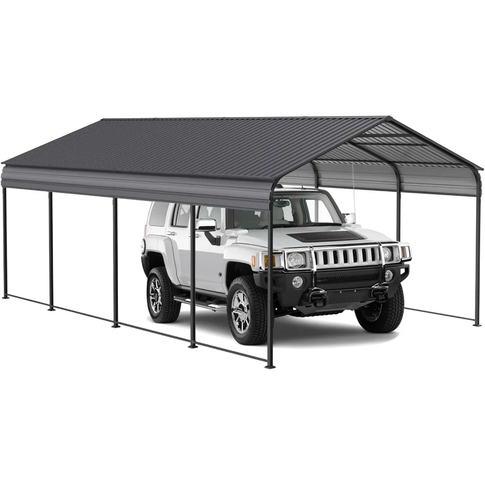 

12x20 Ft Metal Carport, Heavy Duty Car Port with Galvanized Steel Roof,Outdoor Car Garage,Large Carport Canopy,Steel Car Shelter