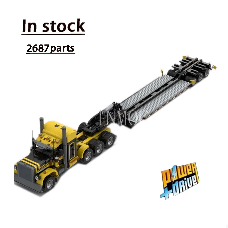 MOC-4846 & MOC-4691 세미 트레일러 트럭 빌딩 블록 모델 MOC 크리 에이 티브 소년 어린이 생일 빌딩 블록 장난감 선물