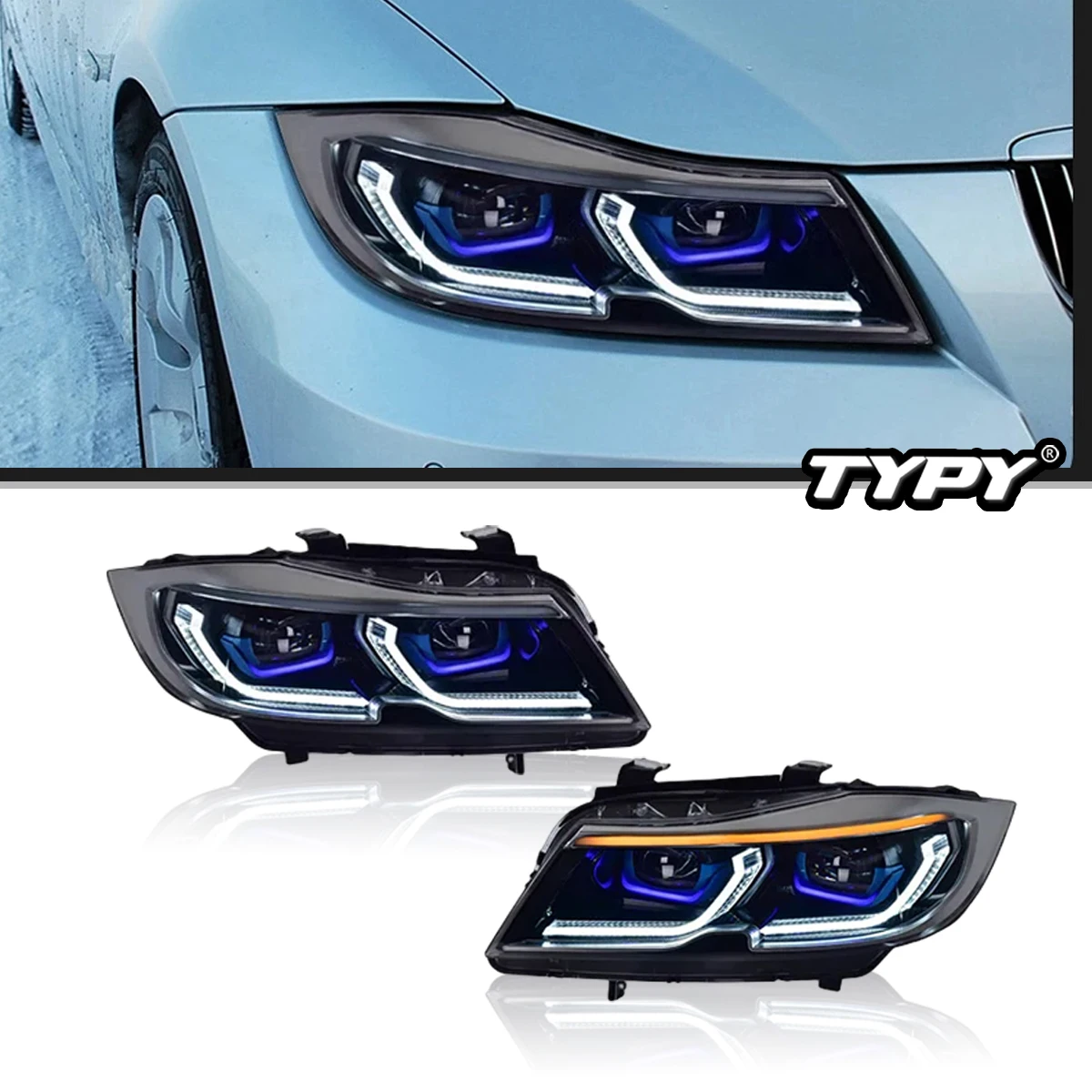 TYPY Car Lights For BMW E90 Headlight 2005-2012 320i 318i 323i 325i DRL Turn Signal Auto Accessories 