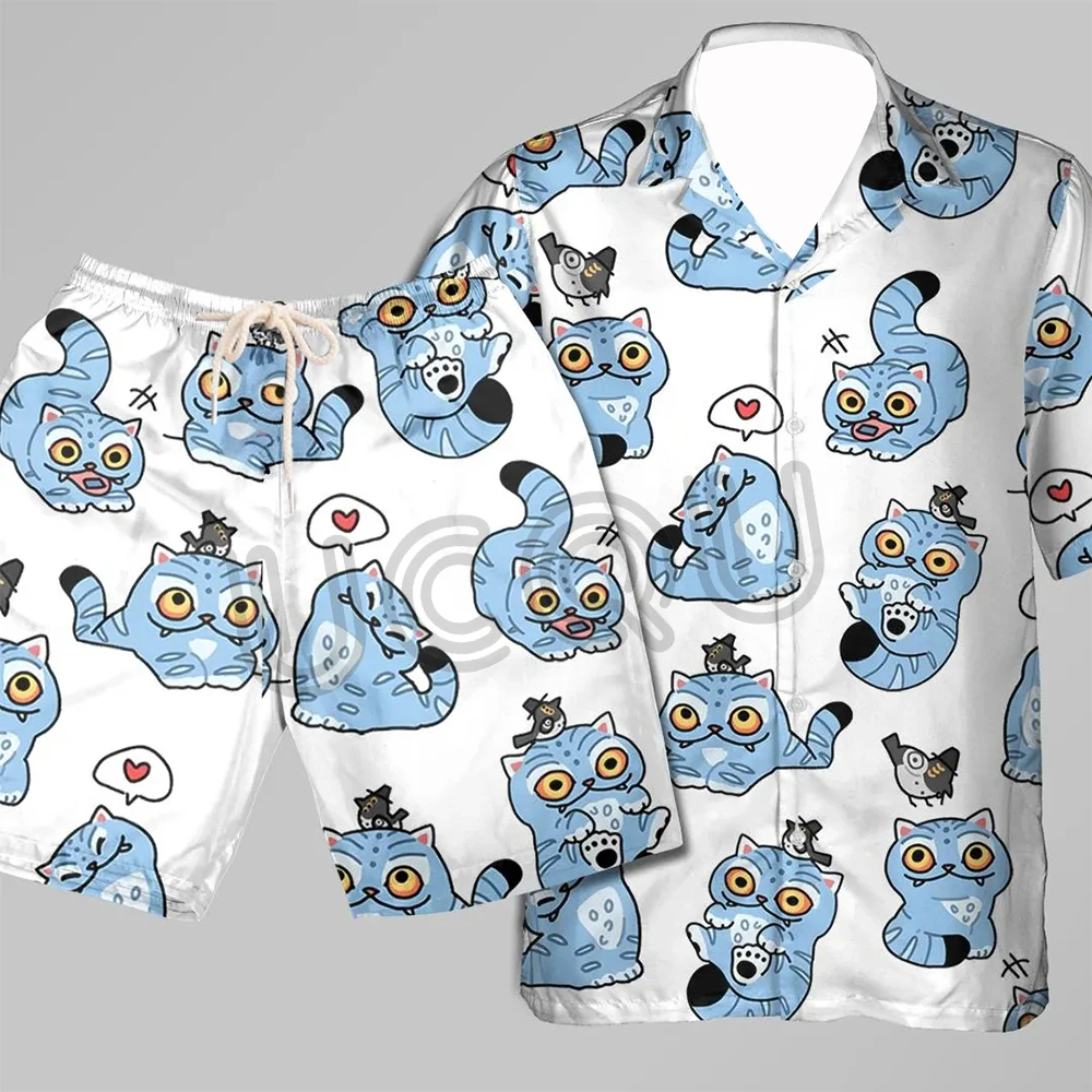 

KPop Demon Hunters Tiger Tracksuit For Men Summer Beach Shirts Shorts Outfits Women KPop Demon Hunters Tiger Print Shirts Sets