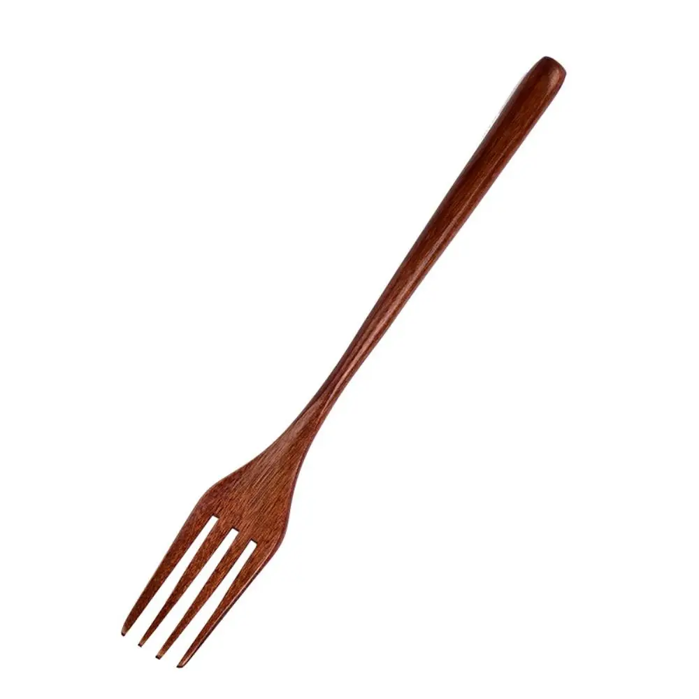 Nueva cuchara de madera Natural de alta calidad, tenedor de madera hecho a mano, utensilios de cocina para el hogar, accesorios de cocina