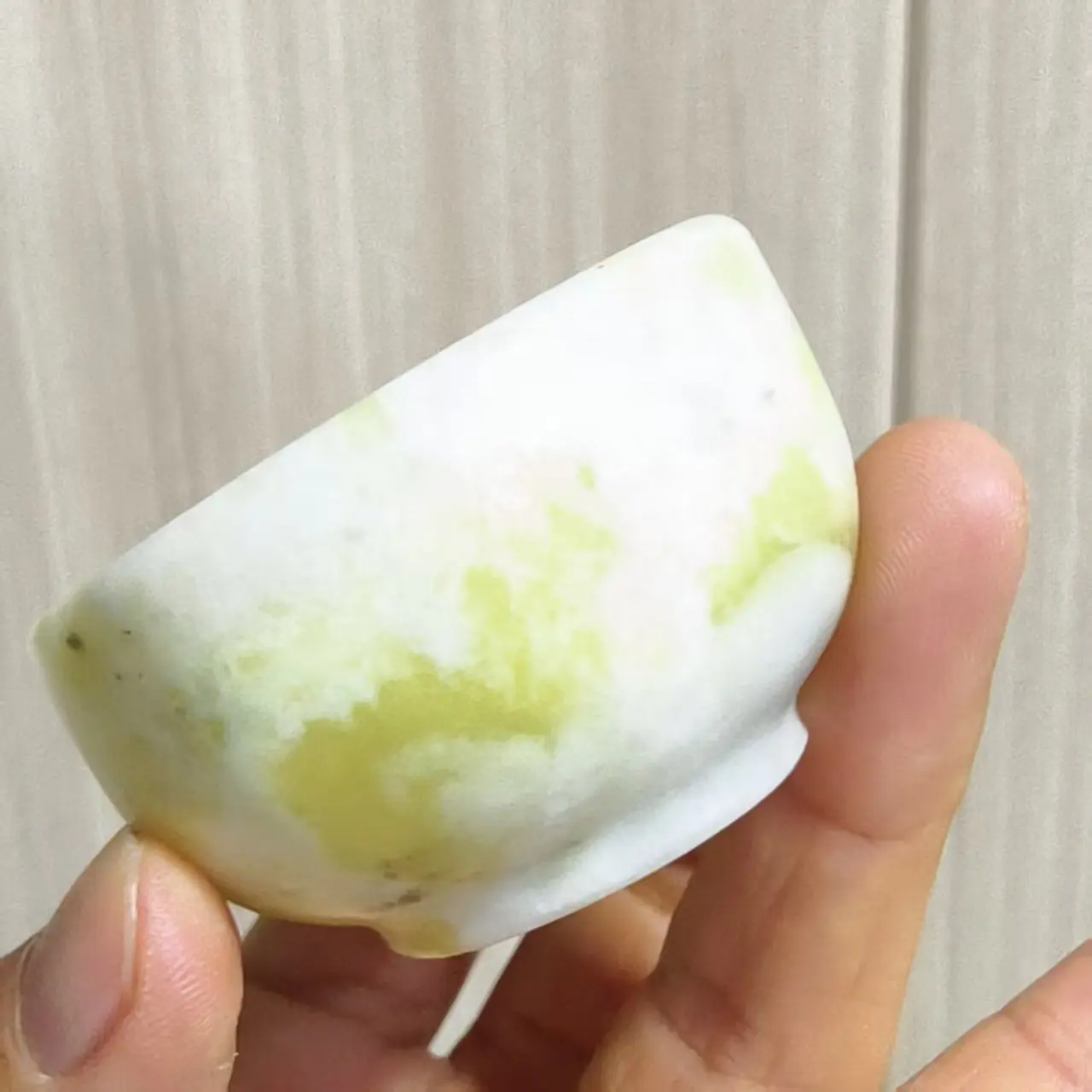 Natural Lantian Jade Tea Bowls, Quartz Crystal Jade Hand-Polished Tea Cups, Mineral Healing Ornaments