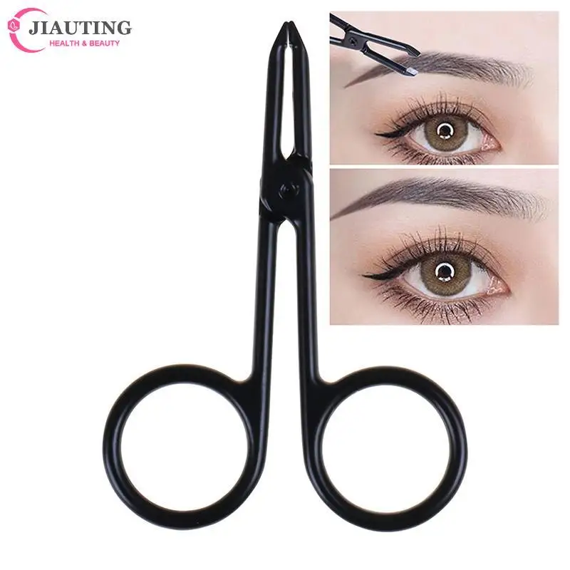 1pcs Black Cosmetic Trimmer Eyelash Clipper Eyebrow Tweezer Face Hair Remove Make Up Scissors Makeup Pinzas Tool