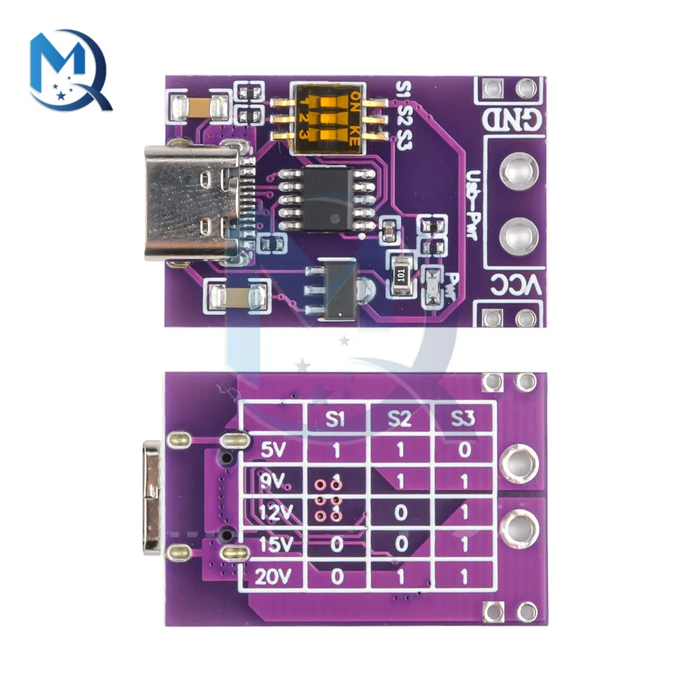 Type-C QC AFC PD2.0 PD3.0 to DC Spoof Scam Fast Charge Trigger Polling Detector USB-PD Notebook Power Supply Change Board Module