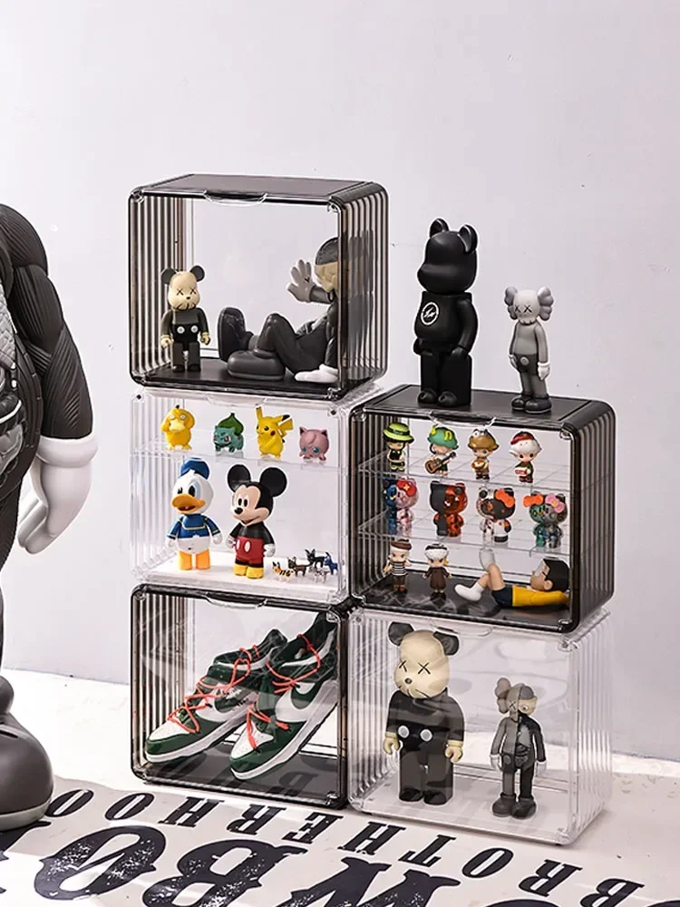 

Blind box storage display rack acrylic transparent bubble mat hand box dustproof doll keyboard scene display cabinet