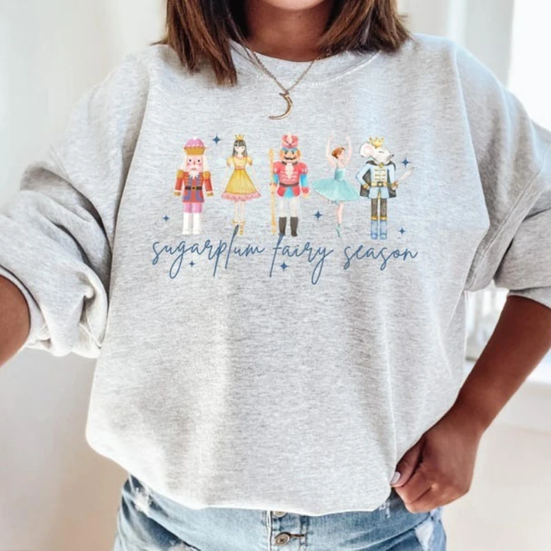 Christmas Nutcracker Sugraplum Fairy Ballet Dancer Lady Gift Coquette Aesthetic Dance Mama Autumn and Winter Sweatshirt Pullover