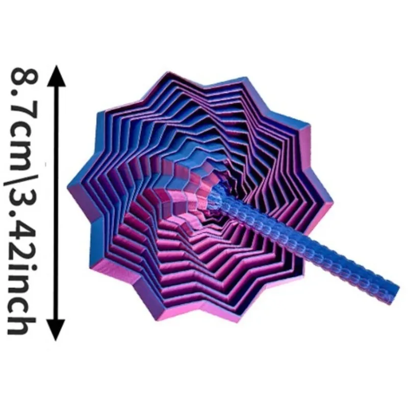 Expanded Sensory Fidget Star with Handles Model Colorful Fractal Fidget Hexagon Desktop Decoration