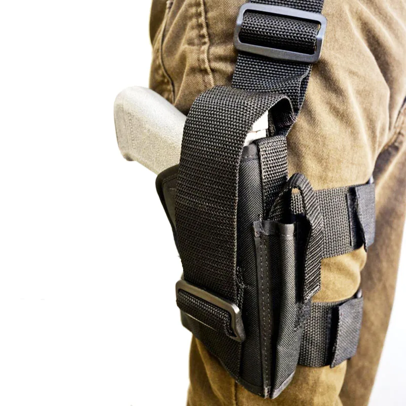 العالمي قطرة الساق بندقية الحافظة اليد اليمنى التكتيكية الفخذ مسدس حقيبة الحقيبة الساقين تسخير لجميع المسدسات #4