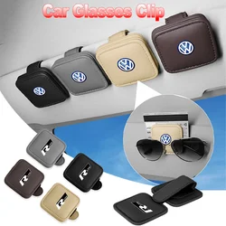 1PCS Pu Car Sunglasses Holder Clip Universal Magnetic Glasses Eyeglass Hanger Clip Car Accessories For VW RLINE POLO passat golf