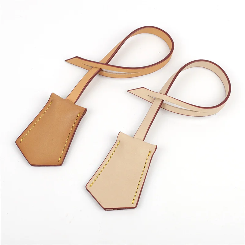 Custom Letters New Apricot Travel Luggage Tag Genuine Leather Bag Charm Vegetable Leather Hang Tag