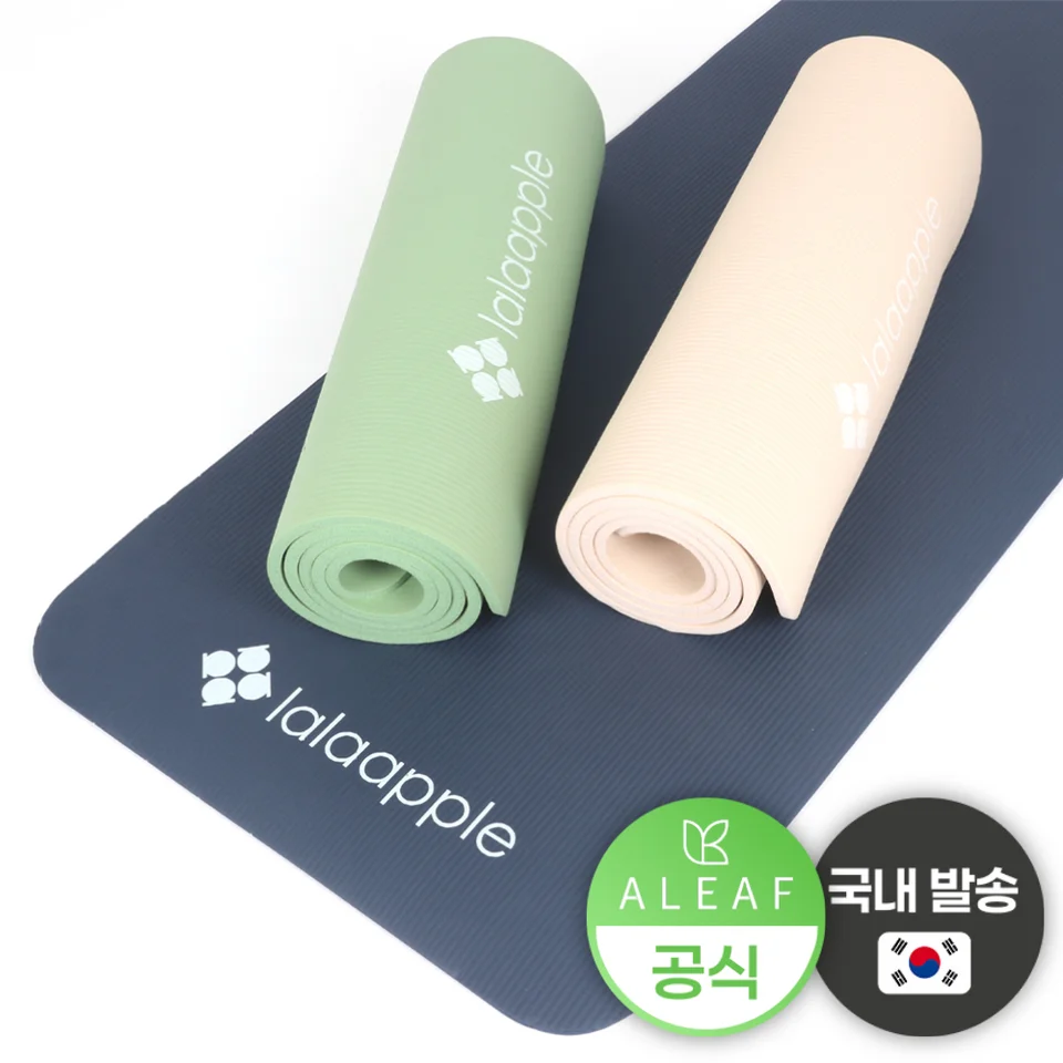 라라애플 NBR 10mm 요가매트 운동가이드 포함 홈트 필라테스