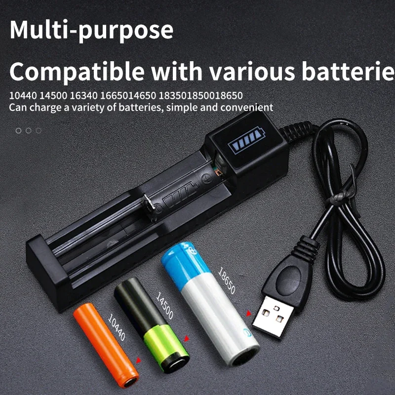 18650 Battery Charger 1-4 Slots Dual 18650 Charging 3.7V  Rechargeable Lithium Battery USB Charger For 16340 14500 18650 26650