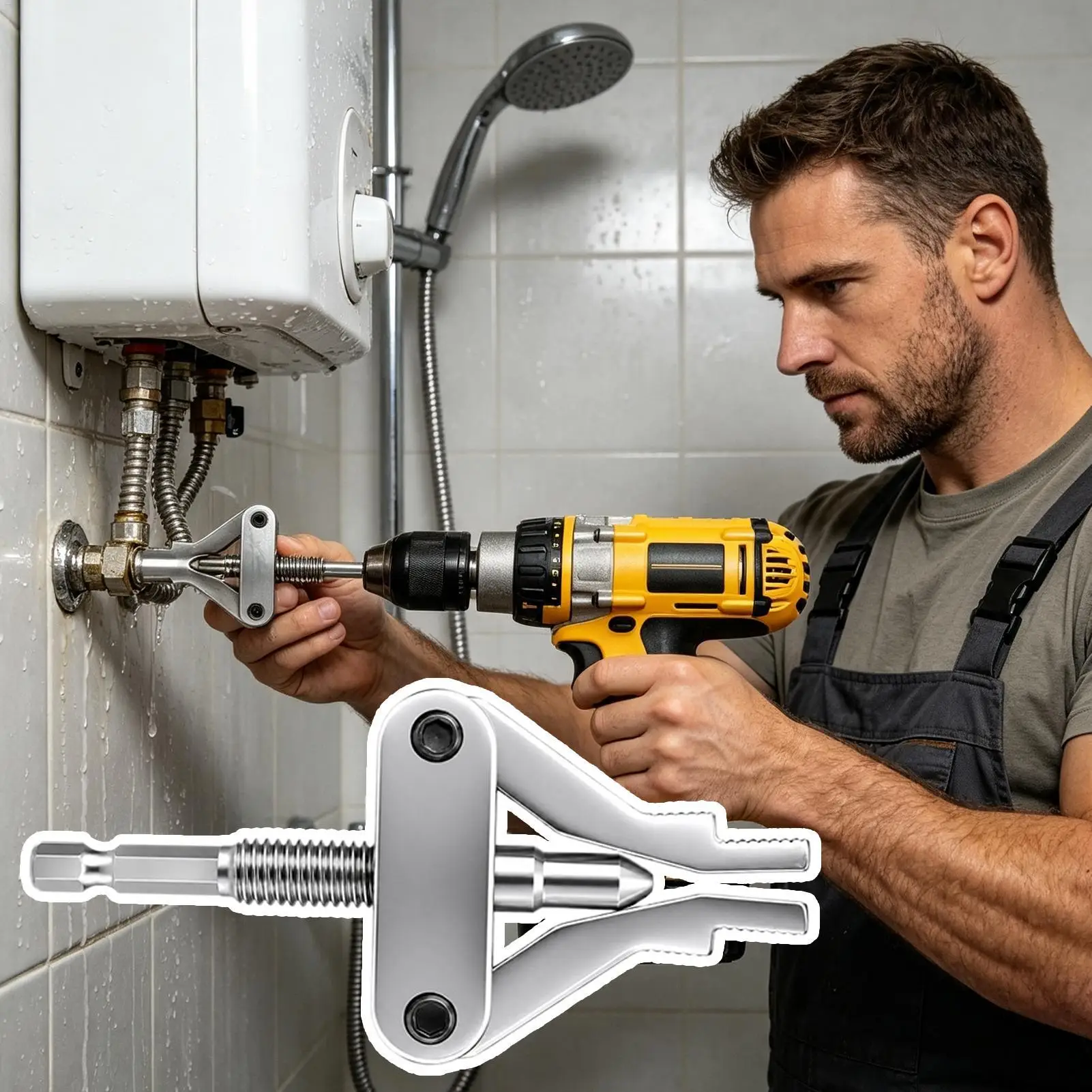 Faucet Angle Valve Wire Extractor Steel Hex Shank Pipe Repair Tool Broken Wire Extractor for Drill Wrench Kitchen Bathroom
