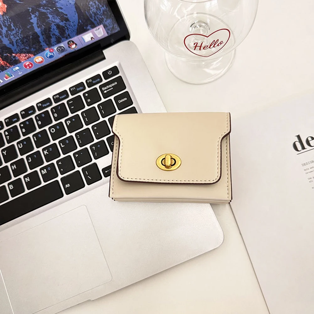 Pu Leather Coin Purse Multipurpose Business Card Holder For School