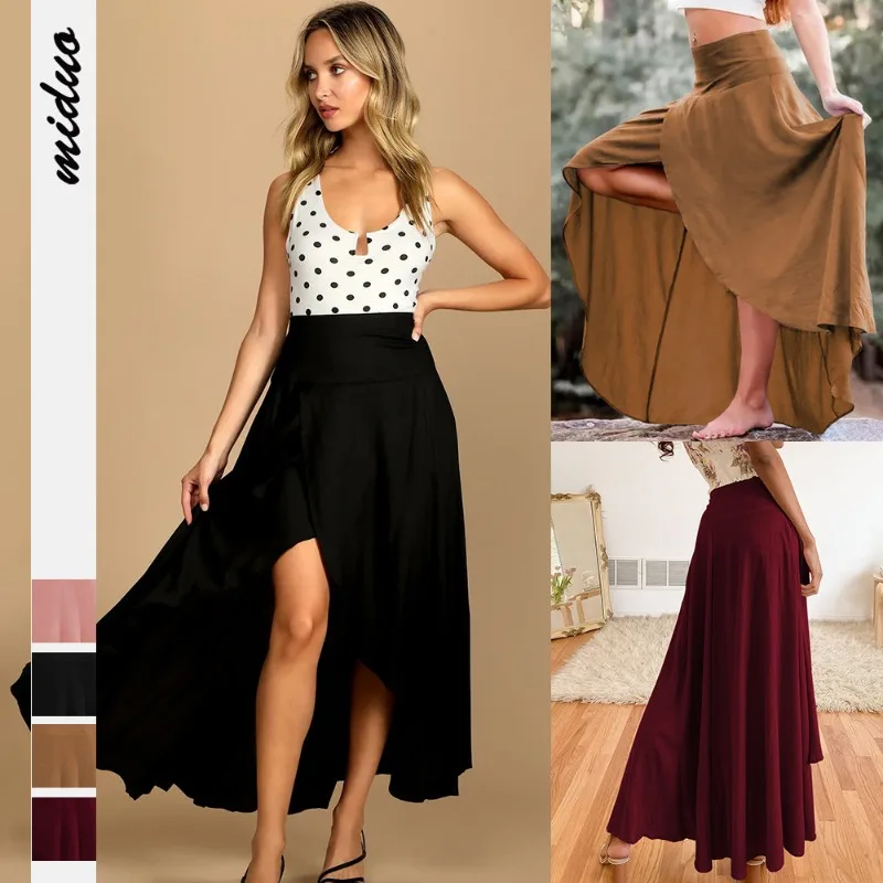 

European and American Style Ruffled Irregular Skirt, Elegant and Drapey Skirt, Fashionable Summer Women's Long Skirt