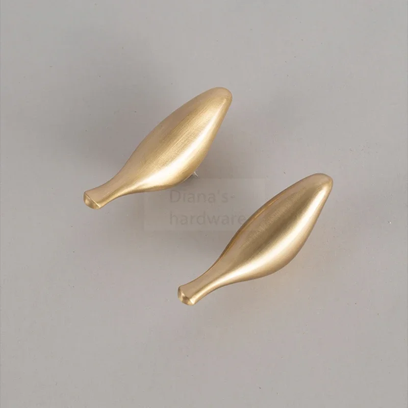 Creative and Personalized Brass Hand Hammered Bird Handle Nordic Drawer Wardrobe Door Single Hole Brass Gold Small Handle
