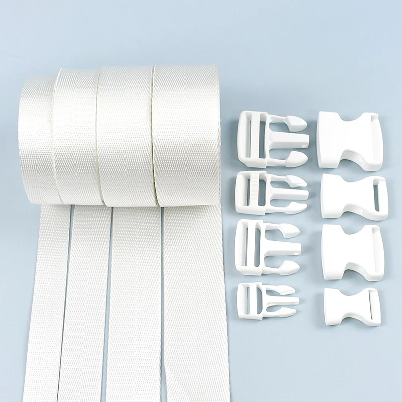 

1-5Sets 20-38mm White Plastic Release Buckles Bag Strap Nylon Webbing Band Backpack Repair Buckle Connector Clasp Accessories