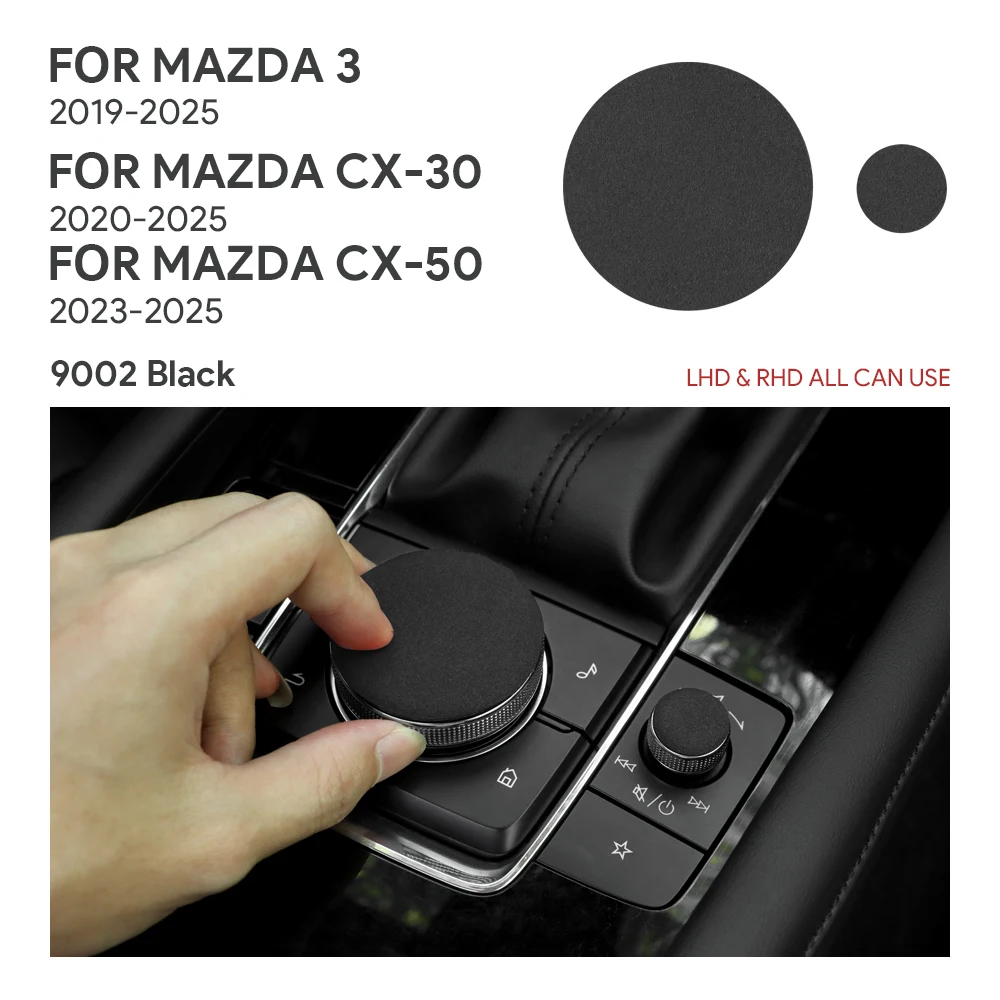 Premium Suede For Mazda 3 Axela 2019-2025 CX30 CX-30 2020-2025 CX50 CX-50 2023-2025 Car Central Control Multimedia Knob Sticker