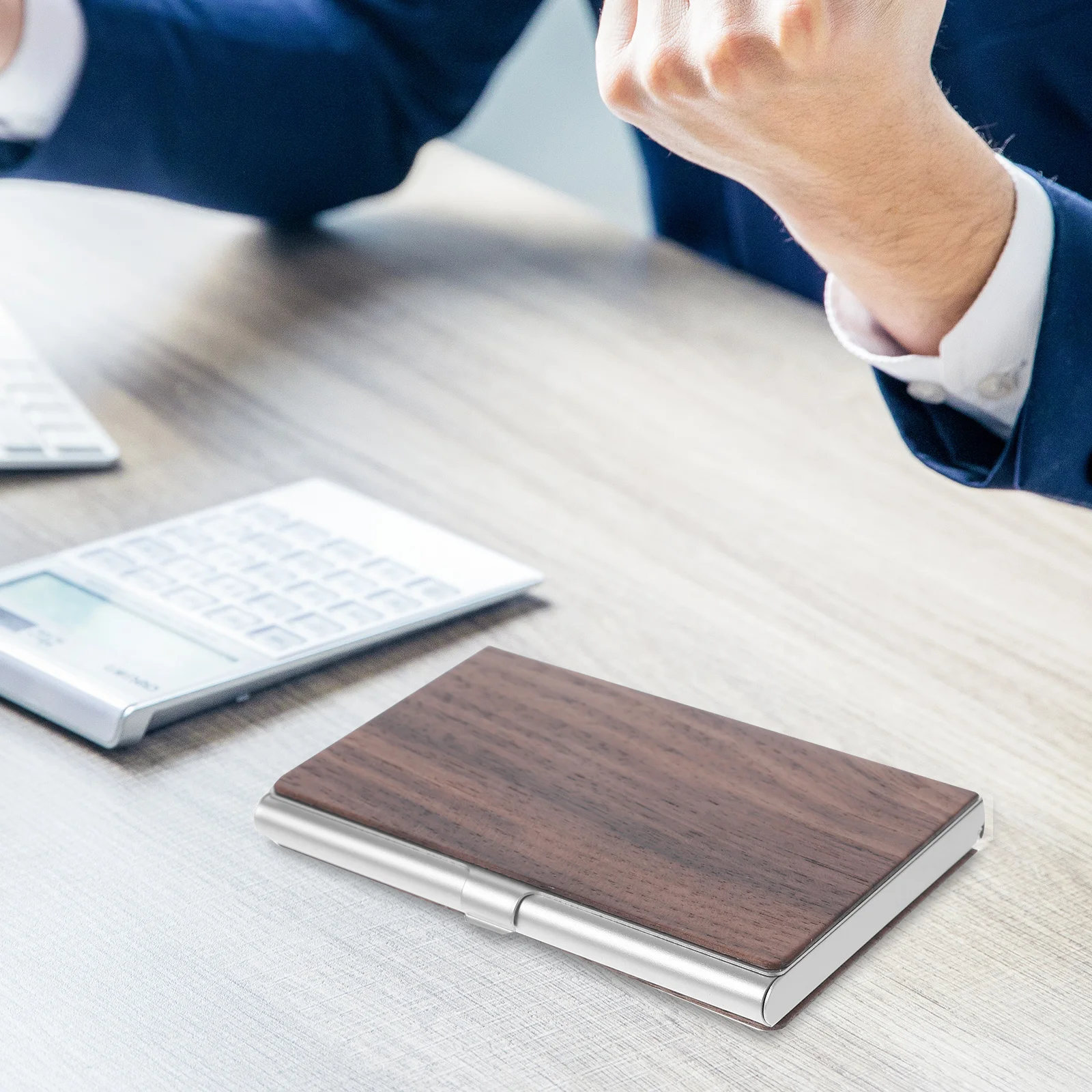 حامل البطاقات، منظم أنيق للنساء، حاوية بطاقات السفر، حامل بطاقات العمل المستقر والكبير السعة #6