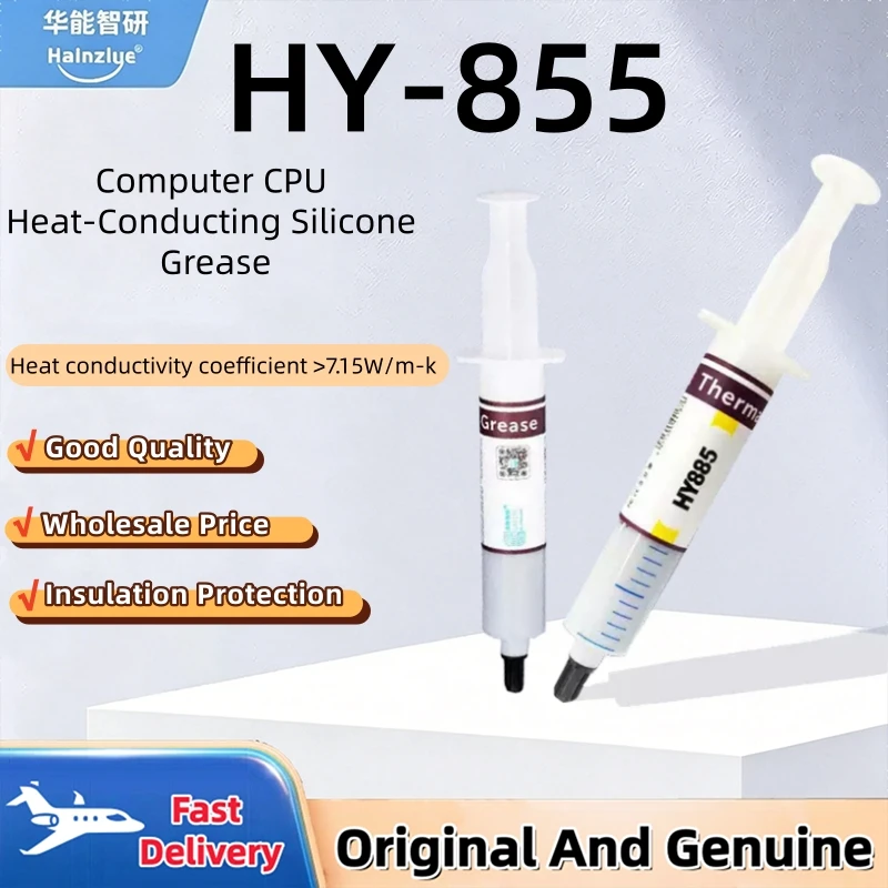 

Halnziye HY-885 Thermal Paste 7.15W/mK High Conductivity CPU GPU Cooling Grease for PC Laptop Heatsink