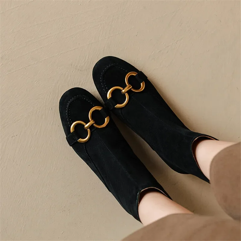 New Autumn Winter Fashion Short Boots Women Shoe Round Toe Boots Casual Chunky Low Heels Shoes for Women Back Zipper Ankle Boots