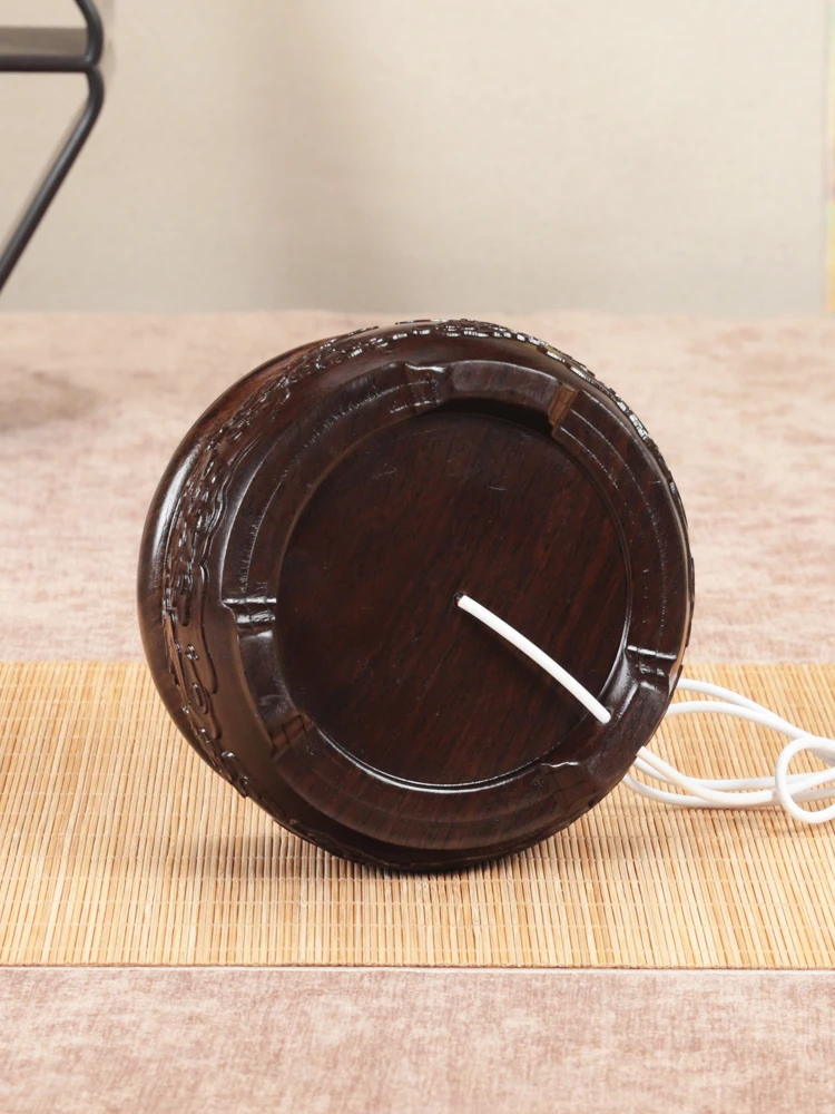 

Вращающаяся подставка для светящегося хрустального шара с основанием из черного дерева, модель AR, креативные украшения, декор для дома, резьба по дереву