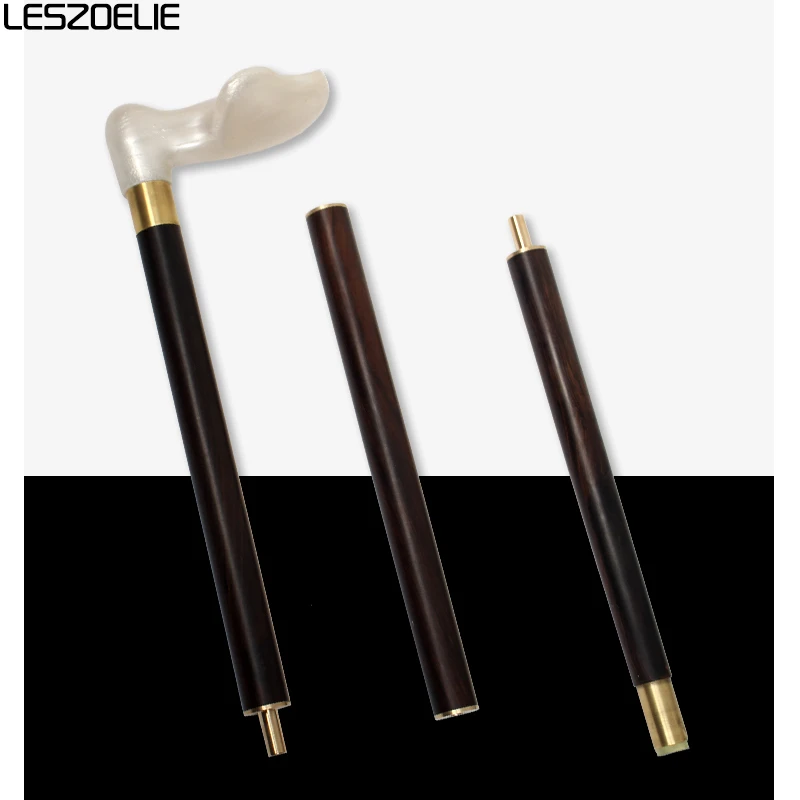 Left And Right White Resin Handle Luxury African Rosewood Walking Stick For Men And Women Fashion Elegant Walking Canes