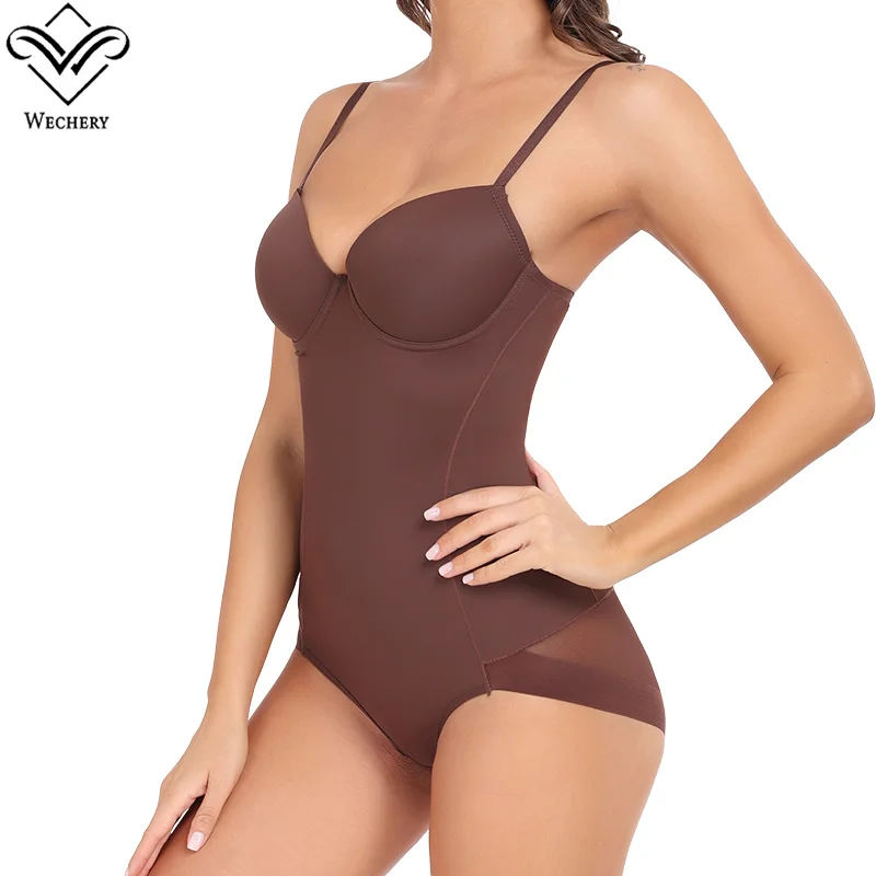 Women\'s Underwear Female Body Tightening Waist Trainer Abdomen Control Lingerie Brown Body Shaper Bodysuit 3XL