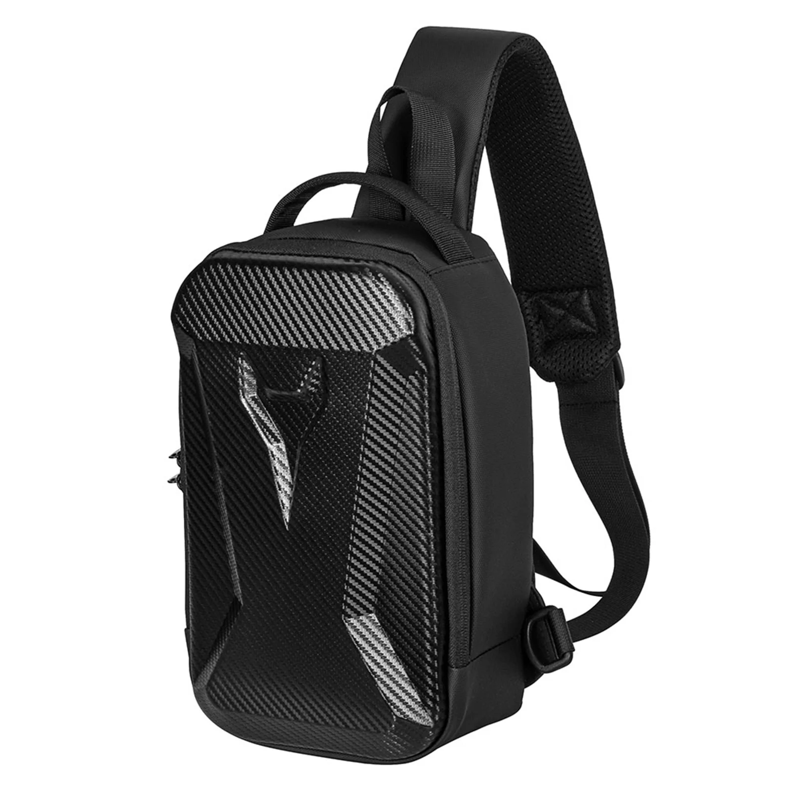 Anti-Theft Sling Bag with Lock Hard Shell Shoulder Chest Bag with Adjustable Shoulder Strap Travel Hiking Purse for Men