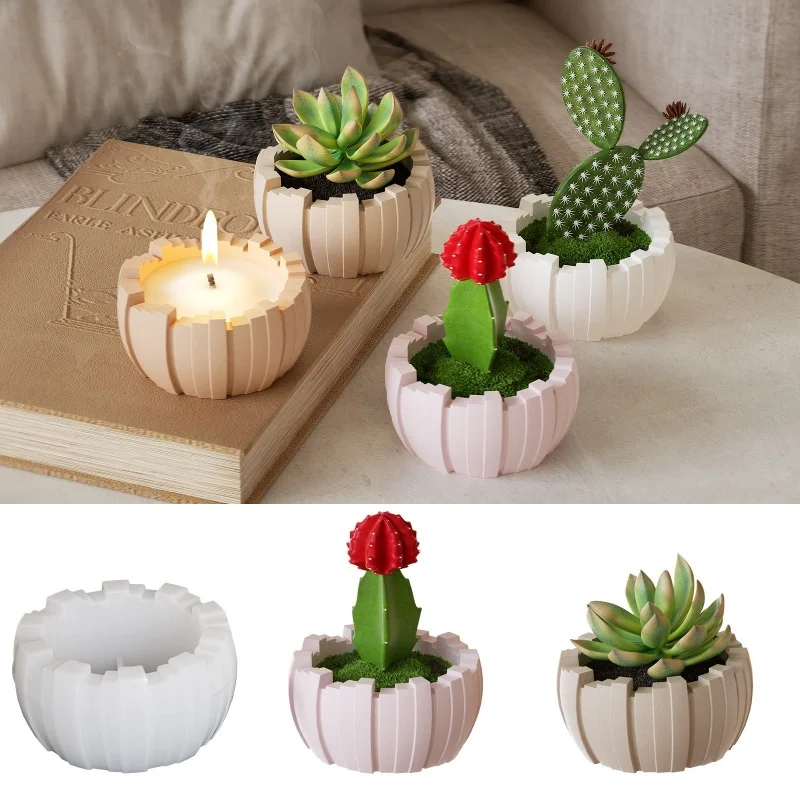 

Succulent Flower Pot Plaster Silicone Mold DIY Irregular Storage Bowl Cement Concrete Resin Molds Candle Container Ashtray Mould