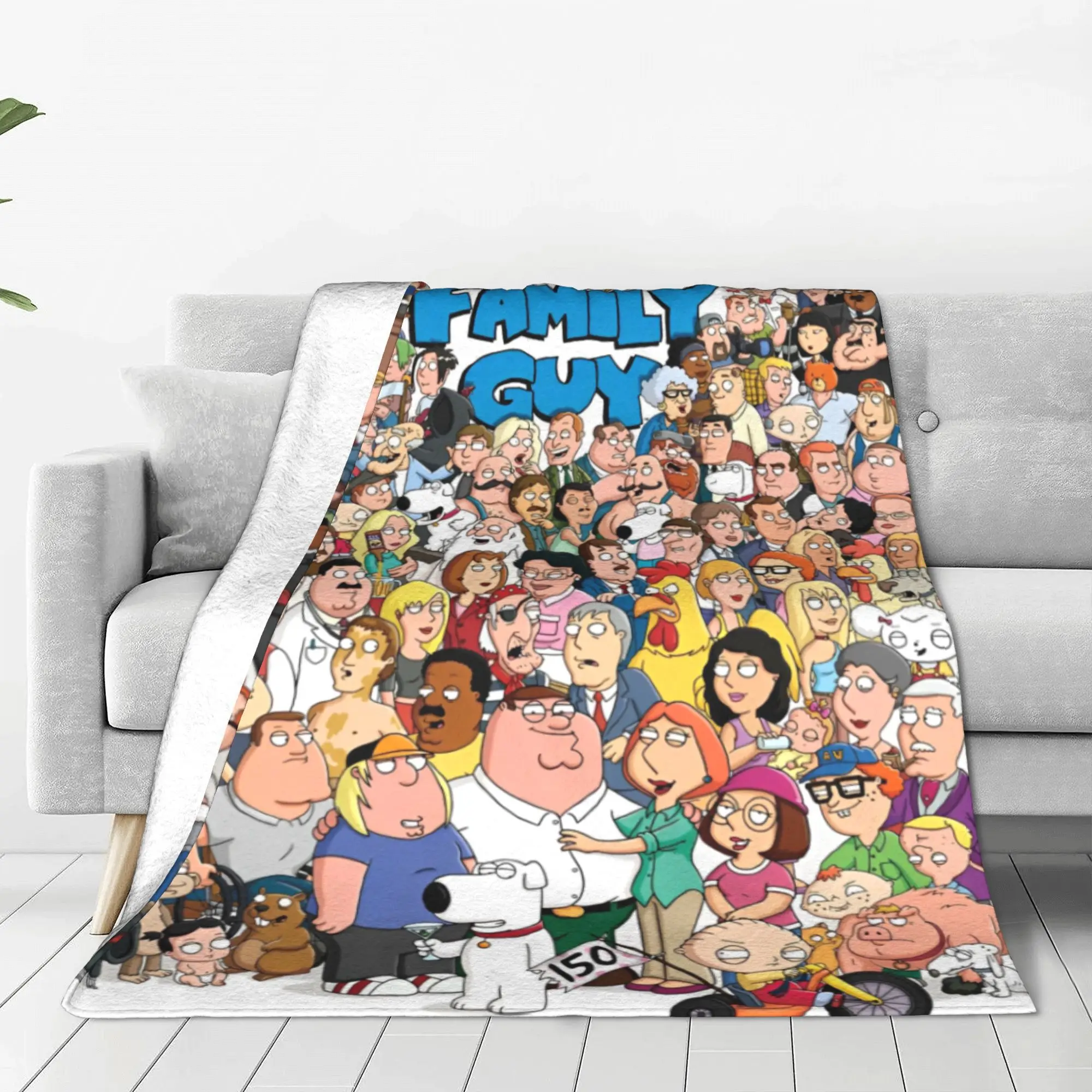 Families Guys Peter Griffin Blanket Fleece Spring Autumn Cartoon Funny TV Multifunction Soft Throw Blankets Office Plush Quilt