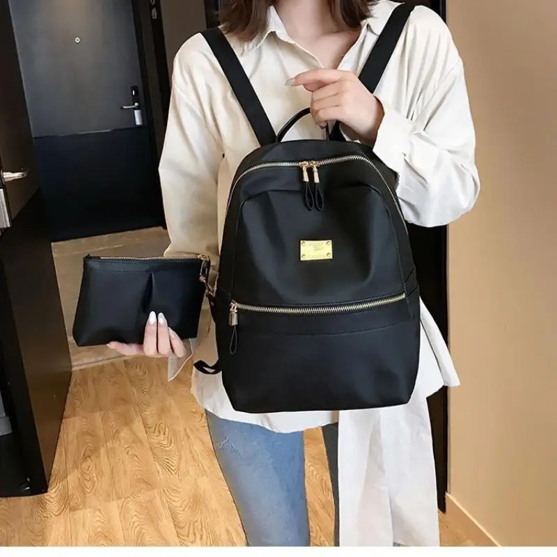 

Модный простой рюкзак, универсальный повседневный рюкзак с портативной маленькой сумкой, минималистичные однотонные студенческие сумки большой вместимости