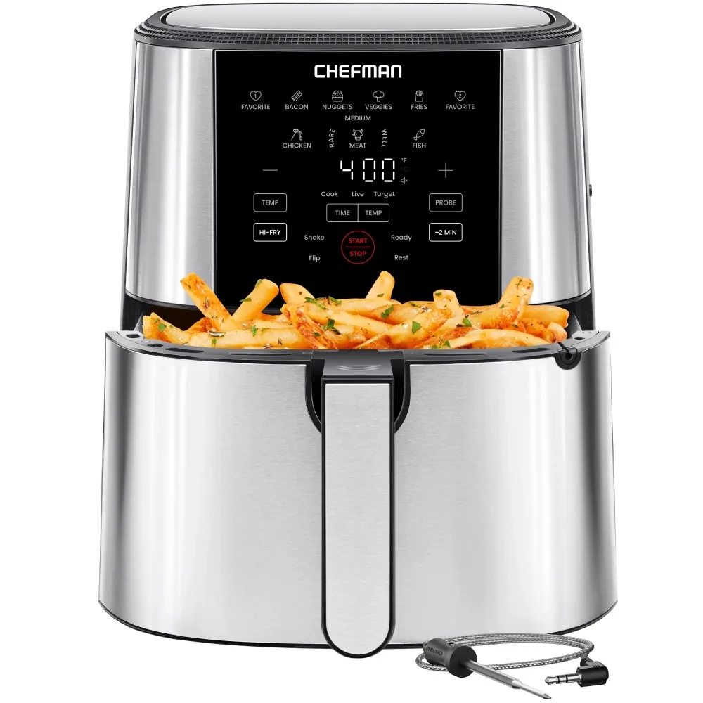 

224 New 5 Qt. Digital Air Fryer with Temperature Probe - Stainless Steel, New