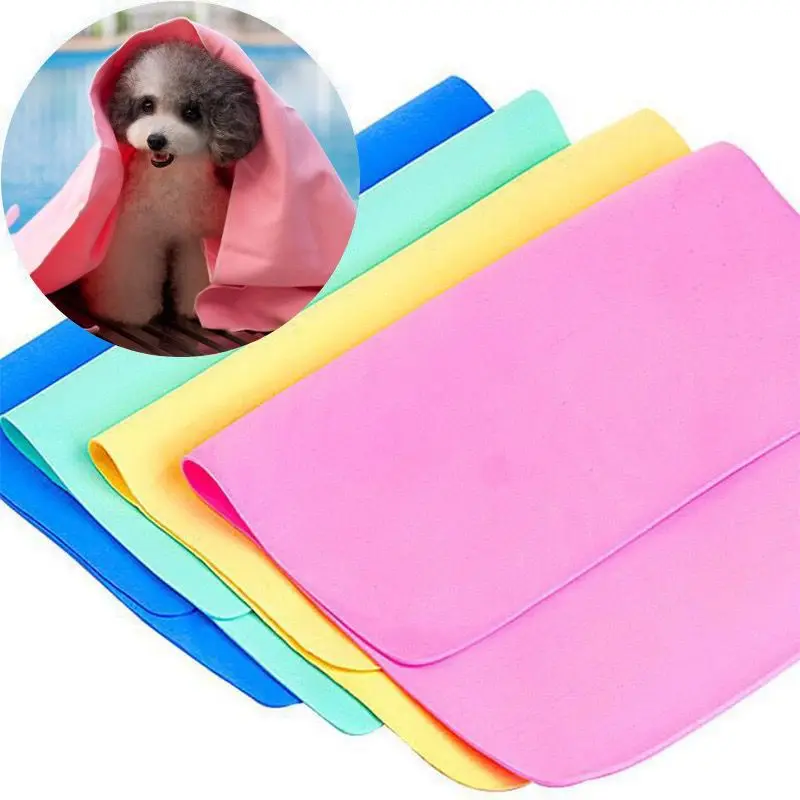 66*43CM PVA Pet Absorbent Towel Dog Bath Towel Multifunction Cleaning Absorbent Washrag Pet Dogs Cats Wash Supplies 1pc Random