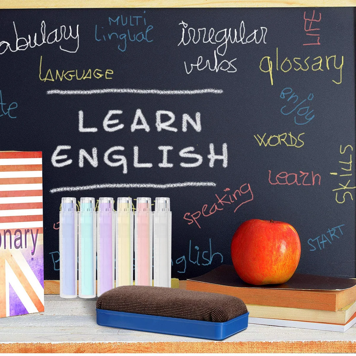 10Pcs Creative Chalk Clip Plastic Holder Transparent for 9-10Mm Chalk Keeps Hands Office Home Use