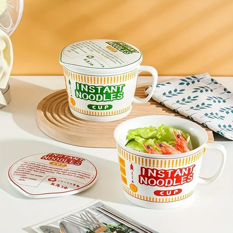 

Чашка рамэн с емкостью и ручкой для общежития, креативный японский стиль