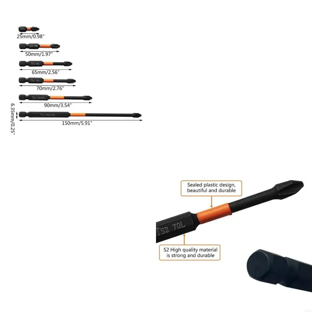 

203C 6Pcs Screwdriver Bit Set Bits Impact Screwdriver Bit Set