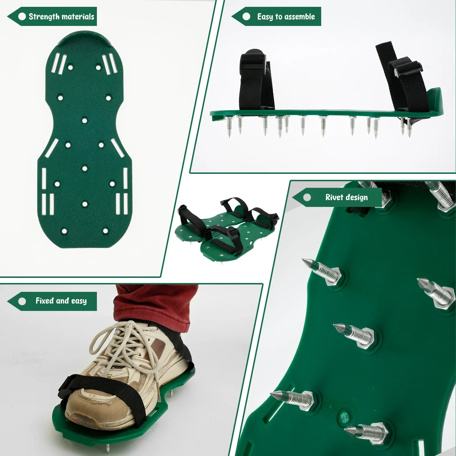 1 Pasang Sepatu Lonjakan Aerator Rumput Alat Tanah Longgar Rumput Sepatu Kuku Taman Anti Selip Aerator Rumput Manual untuk Taman