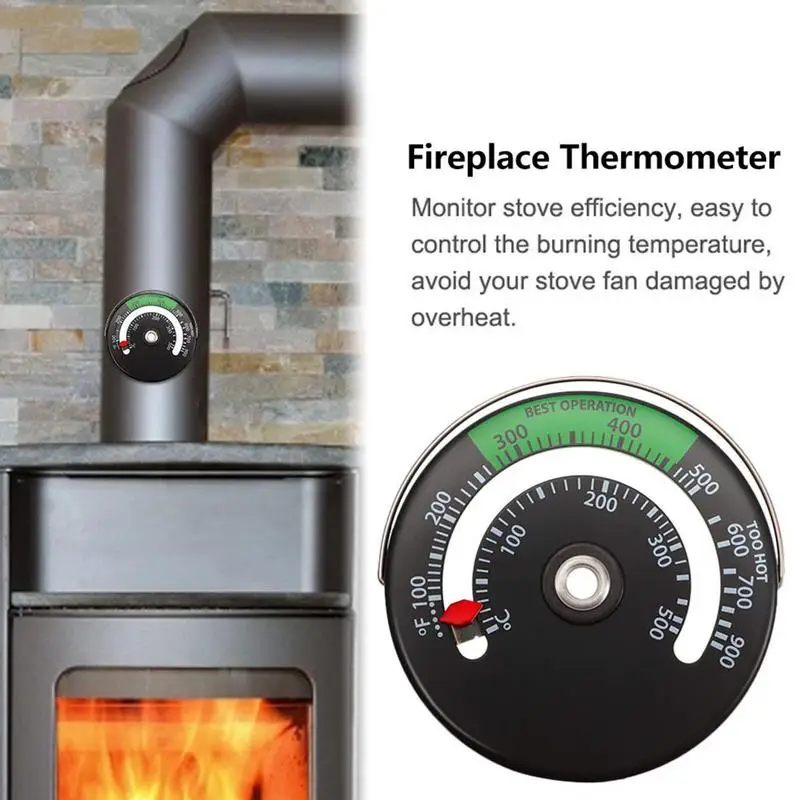 Fireplace Thermomete Magnetic Stove Thermometer Fire Stove Pipe Thermometer Gauge For Wood Burning Stoves And Pellet Stove