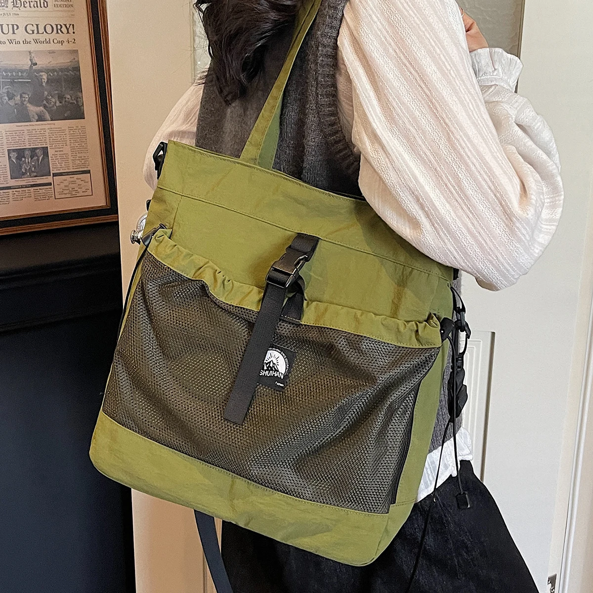 Hochwertige japanische Casual-Tragetasche für Damen, geräumige Schultasche für Studenten, vielseitige Nachhilfetasche, Umhängetasche, Crossbody-Tasche, Geschenk für die Freundin, Einkaufstasche