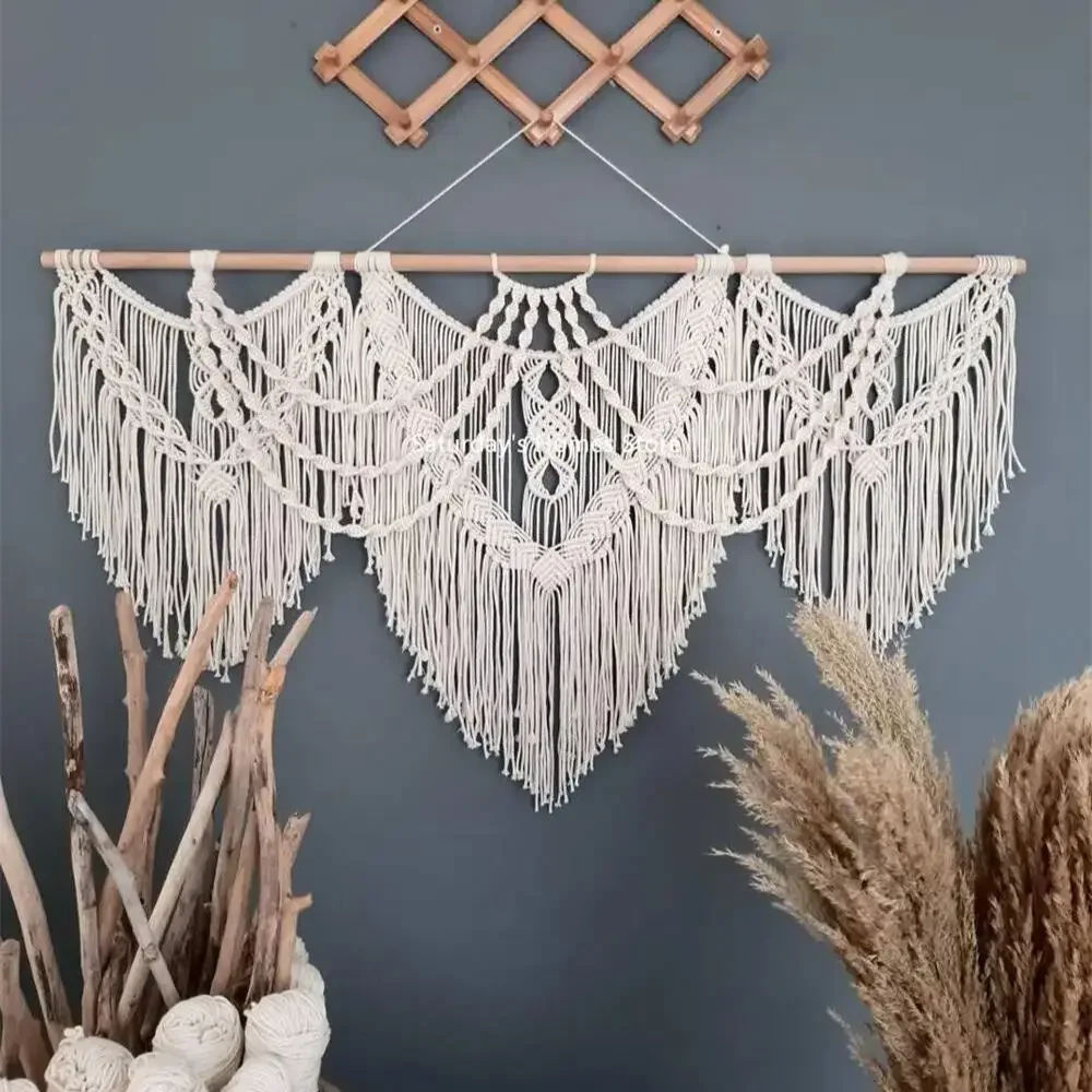 Large Macrame Tapestry Handwoven  Bohemian Tapestry Wall Hanging Boho Decor Living Room Bedroom Background Decoration