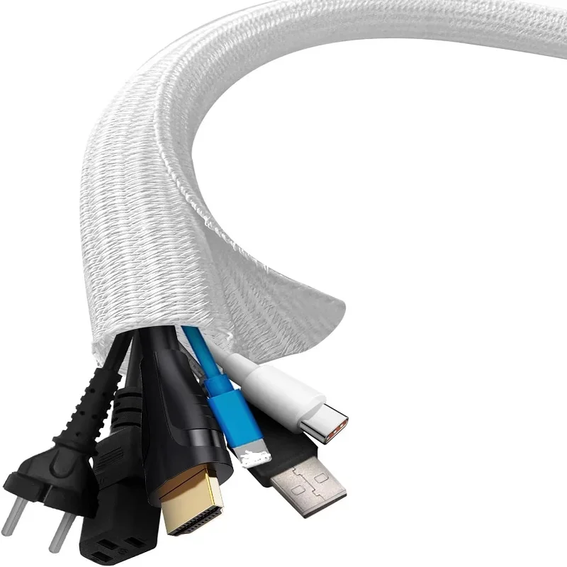 Cable Sleeve Self-Closing Cable Flexible Cable Protection Cord Management for TV Computer Home Cinema Automotive